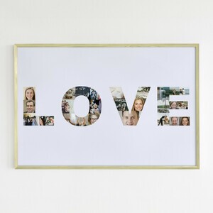 Creëer je eigen "LOVE" fotocollage voor een uniek huwelijkscadeau