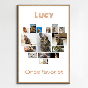 Maak nu je kattenfoto hart-collage - met eigen tekst of naam