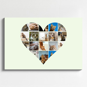 Maak nu je kattenfoto hart-collage - met eigen tekst of naam