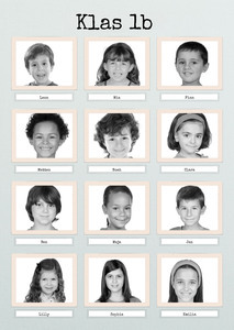 Maak zelf retro zwart-wit collage! Perfect voor schoolklas of kindergroep herinneringen.
