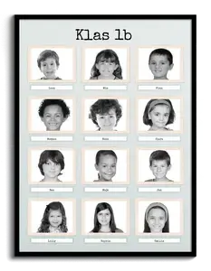 Maak zelf retro zwart-wit collage! Perfect voor schoolklas of kindergroep herinneringen.
