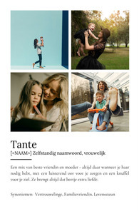 Ontwerp je persoonlijke 'Tante' definitieposter met liefdevolle tekst