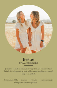 Ontwerp je persoonlijke Bestie-definitieposter met foto's en aanpassingen