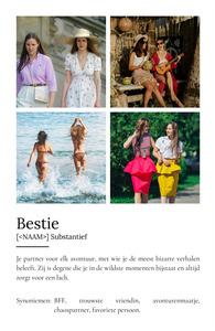 Ontwerp je persoonlijke Bestie-definitieposter met foto's en aanpassingen