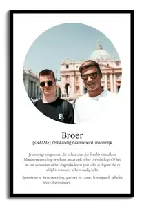 Maak je eigen gepersonaliseerd Bruder definitieposter met foto als uniek cadeau!