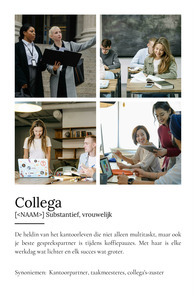 Personaliseer je 'Collega' Duden poster als speciaal cadeau