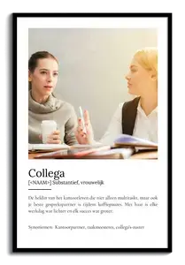Personaliseer je 'Collega' Duden poster als speciaal cadeau