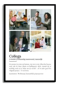 Maak jouw unieke 'Collega'-Definitie Poster: Personaliseer foto en tekst!