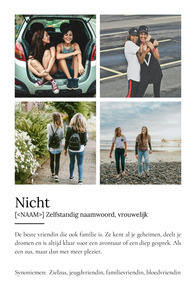 Personaliseer jouw "Cousine" Duden-stijl poster met eigen foto's!