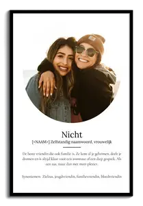 Personaliseer jouw "Cousine" Duden-stijl poster met eigen foto's!