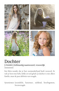 Creëer jouw persoonlijke dochter definitie poster: voeg foto 's en tekst toe!