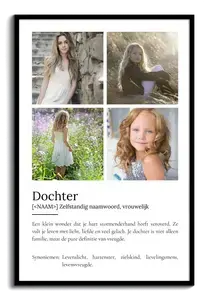 Creëer jouw persoonlijke dochter definitie poster: voeg foto 's en tekst toe!
