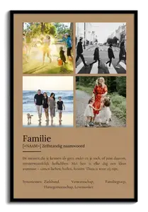 Maak je eigen Familie-Poster: Persoonlijke fotocollage met betekenisvolle tekst