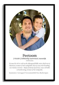Creëer jouw unieke peetoom-definitieposter met persoonlijke foto's