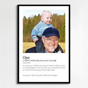 Creëer jouw eigen 'Opa' Duden-stijl poster met persoonlijke foto en tekst!