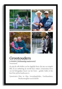Personaliseerbaar Definities-Poster voor Grootouders - Maak jouw unieke cadeau!