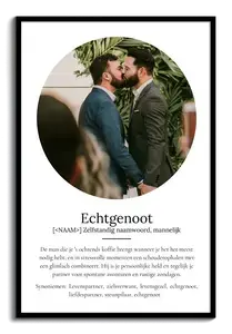 Maak jouw unieke 'Echtgenoot' Definitionsposter - Persoonlijk cadeau met jouw foto!