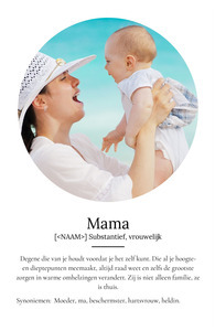Personaliseerbaar Mama Definitions-Poster: Jouw foto en liefdevolle boodschap!