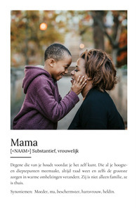 Personaliseerbaar Mama Definitions-Poster: Jouw foto en liefdevolle boodschap!