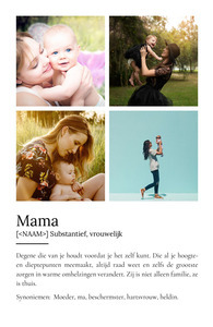 Personaliseerbaar Mama Definitions-Poster: Jouw foto en liefdevolle boodschap!