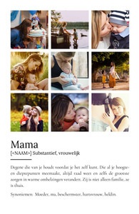 Personaliseerbaar Mama Definitions-Poster: Jouw foto en liefdevolle boodschap!
