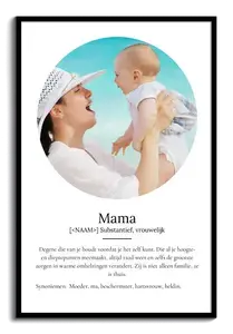 Personaliseerbaar Mama Definitions-Poster: Jouw foto en liefdevolle boodschap!