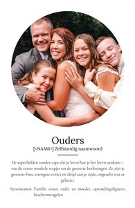 Personaliseerbaar Duden-stijl Definitiesposter voor ouders met jouw foto!