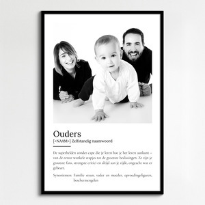 Personaliseerbaar Duden-stijl Definitiesposter voor ouders met jouw foto!