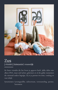 Definitieposter 'Zus': Persoonlijk cadeau met foto en tekst aanpassen
