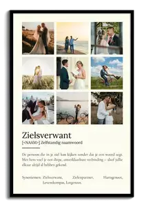 Personaliseer je "Soulmate" Duden-stijl poster met fotocollage en betekenisvolle tekst!