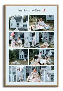Foto collage housewarming met eigen tekst