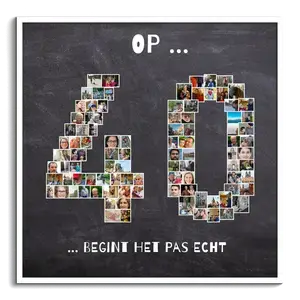 Creëer jouw persoonlijke fotocollage voor een 40e verjaardag - Vrolijke spreuken!