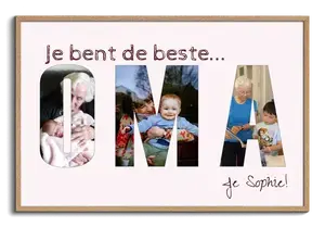 Fotocollage OMA van 13 foto's - ontwerp nu je persoonlijk cadeau voor oma's verjaardag