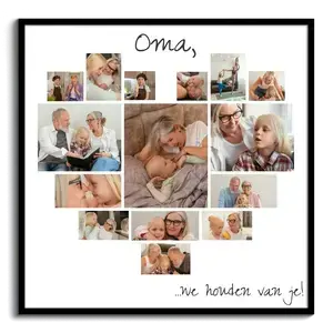 Ontwerp je eigen hartvormige fotocollage voor Oma's speciale moment!