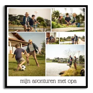 Maak nu je fotocollage poster voor opa – persoonlijk cadeau, 6 foto's