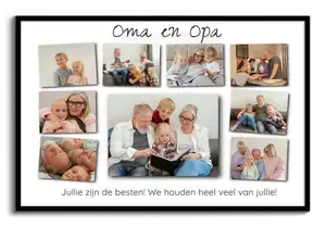 Fotocollage voor Oma & Opa – ontwerp je persoonlijke cadeau met grote middenfoto en tekst