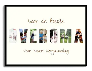 Lettercollage OVERGROOTOMA – Ontwerp jouw verjaardagscadeau met 5 foto’s