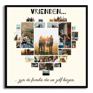 Creëer jouw vriendschap hartcollage op canvas met persoonlijke foto's en teksten