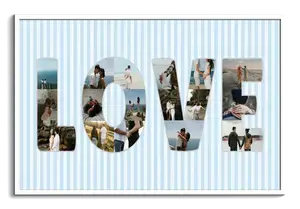 Creëer je eigen "LOVE" fotocollage voor een uniek huwelijkscadeau