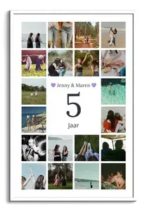 Cijfercollage 5 – Jubileum 5 jaar: samen, huwelijk