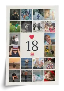 18 cijfercollage met foto's – maak nu met naam & tekst; 18e verjaardag, examen, rijbewijs 18 cijfercollage met foto's – maak nu met naam & tekst; 18e verjaardag, examen, rijbewijs