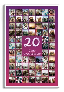 Jubileum cijfer 20 fotocollage – ontwerp nu jouw poster met naam & tekst