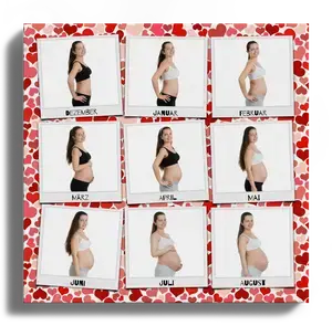 Creëer jouw unieke babybuik fotocollage in Polaroid-stijl voor elke zwangerschapsmaand!