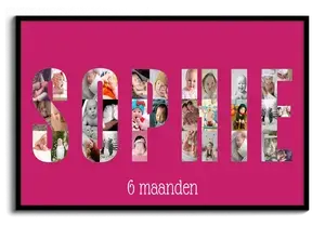 Maak je eigen naam fotocollage voor baby's, gepersonaliseerd als uniek cadeau