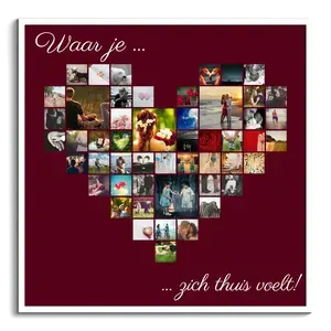 Maak je eigen hart-collage - Persoonlijk geschenk met tekst en aanpasbare foto's