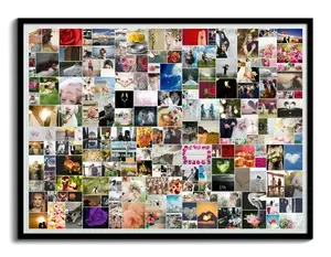 Creëer je eigen huwelijksfotocollage tot 200 foto's als uniek cadeau