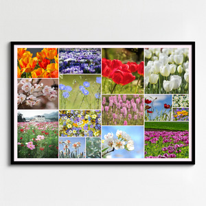 Ontwerp je bloemen-fotocollage – premium print: lente, rozen, zonnebloemen, tulpen Ontwerp je bloemen-fotocollage – premium print: lente, rozen, zonnebloemen, tulpen