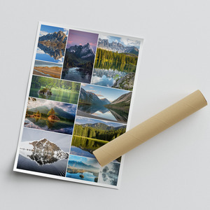 Maak je landschaps-fotocollage: strand, zonsondergang, meren & bergen – premium print Maak je landschaps-fotocollage: strand, zonsondergang, meren & bergen – premium print