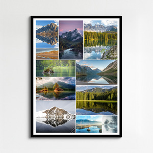 Maak je landschaps-fotocollage: strand, zonsondergang, meren & bergen – premium print Maak je landschaps-fotocollage: strand, zonsondergang, meren & bergen – premium print