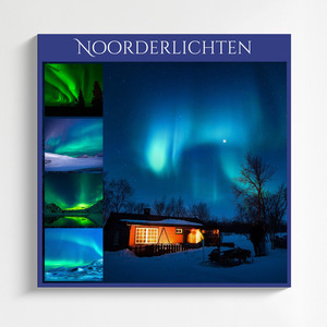 Natuur-fotocollage printen: ontwerp nu jouw premium noorderlicht, watervallen, regenbogen